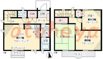 防音室のある楽器可 賃貸物件 3 LDK 9.6万円の図面１