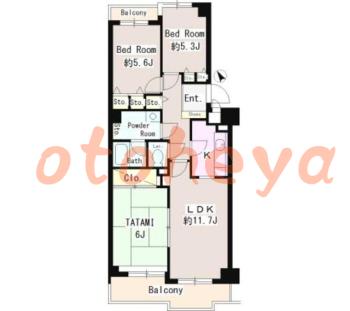 tokyo4物件 3 LDK 13万円の図面１