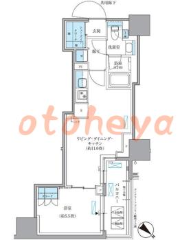 楽器可の賃貸物件 1 LDK 20.4万円の図面１