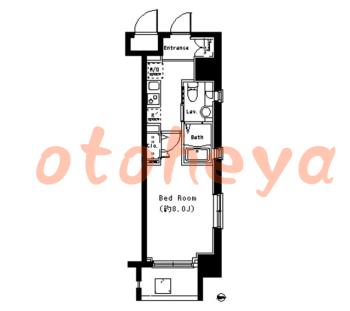楽器可の賃貸物件 1 K 12.6万円の図面１