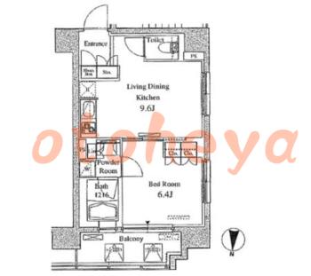 楽器可の賃貸物件 1 LDK 14.8万円の図面１