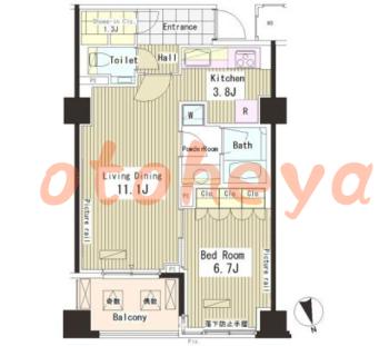 グランドピアノ可の賃貸物件 1 LDK 35.2万円の図面１