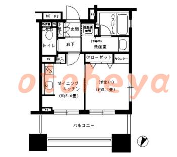 楽器可の賃貸物件 1 DK 15.8万円の図面１