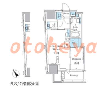 防音室のある楽器可 賃貸物件 1 LDK 18.8万円の図面１