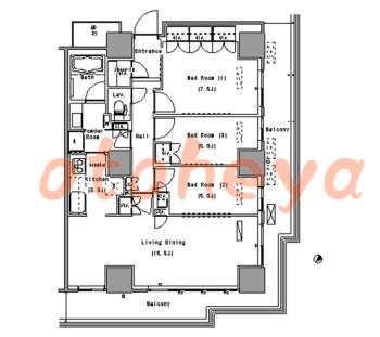 tokyo23物件 3 LDK 39.2万円の図面１