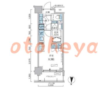 楽器可の賃貸物件 1 R 13.2万円の図面１