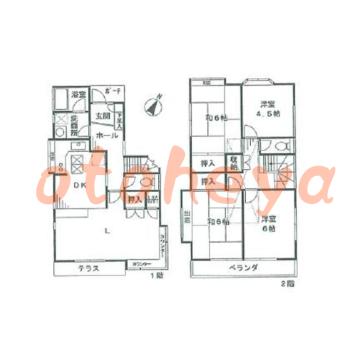 楽器可の賃貸物件 4 LDK 17万円の図面１