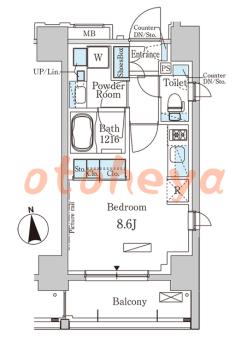 楽器可の賃貸物件 1 R 13.8万円の図面１