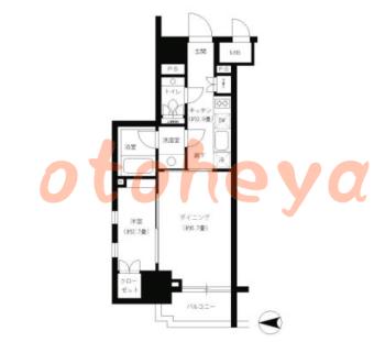 楽器可の賃貸物件 1 DK 15.8万円の図面１
