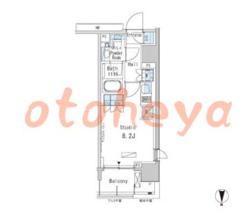 楽器可の賃貸物件 1 R 11.1万円の図面１