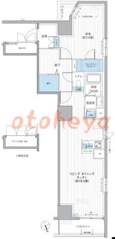 防音室のある楽器可 賃貸物件 1 LDK 23万円の図面１