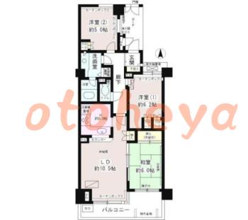 防音室のある楽器可 賃貸物件 3 LDK 24.7万円の図面１