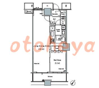 楽器可の賃貸物件 1 LDK 22.5万円の図面１
