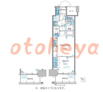 防音室のある楽器可 賃貸物件 1 DK 17.5万円の図面１