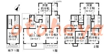 楽器可の賃貸物件 5 SLDK 75万円の図面１