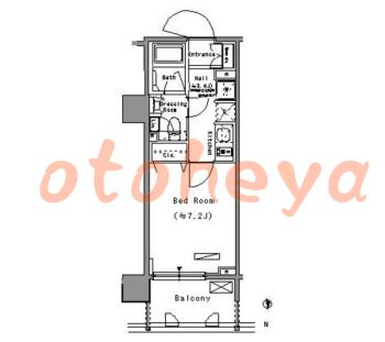 楽器可の賃貸物件 1 K 9.9万円の図面１