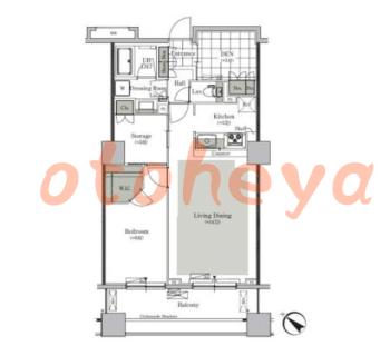 楽器可の賃貸物件 1 LDK 21万円の図面１