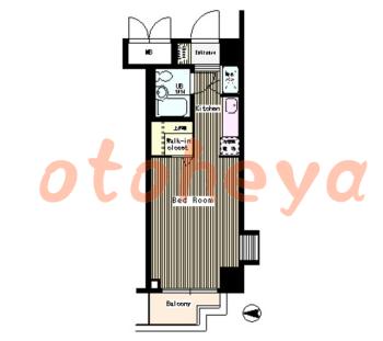 楽器可の賃貸物件 1 R 5.3万円の図面１