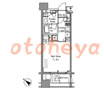 metoro物件 1 K 11.3万円の図面１