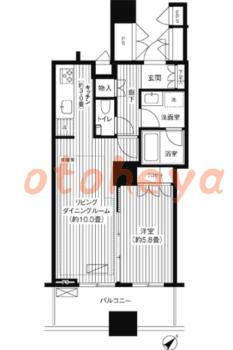 防音室のある楽器可 賃貸物件 1 LDK 20.8万円の図面１