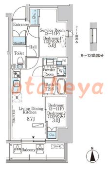 防音室のある楽器可 賃貸物件 1 SLDK 19.3万円の図面１