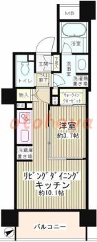 防音室のある楽器可 賃貸物件 1 LDK 16.8万円の図面１