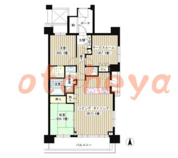 楽器可の賃貸物件 2 SLDK 28.4万円の図面１