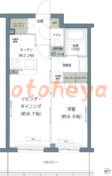 防音室のある楽器可 賃貸物件 1 LDK 14.9万円の図面１