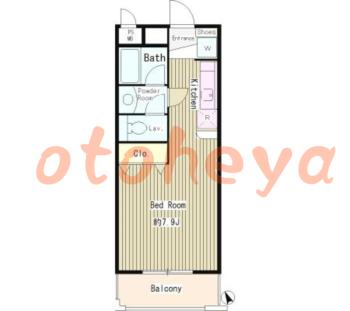 防音室のある楽器可 賃貸物件 1 R 6.8万円の図面１