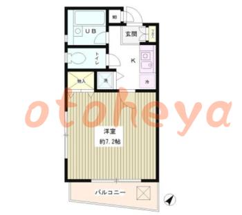 防音室のある楽器可 賃貸物件 1 K 10万円の図面１