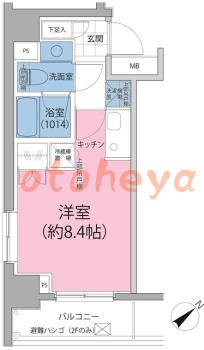 防音室のある楽器可 賃貸物件 1 R 7.8万円の図面１