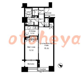 楽器可の賃貸物件 1 LDK 29万円の図面１