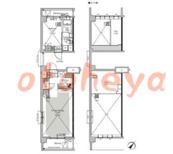 楽器可の賃貸物件 1 LDK 16.2万円の図面１
