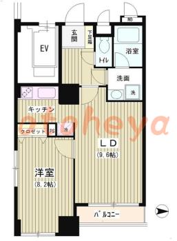 楽器可の賃貸物件 1 LDK 16万円の図面１