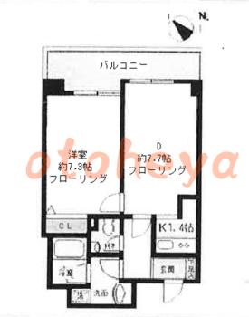 楽器可の賃貸物件 1 LDK 17.8万円の図面１