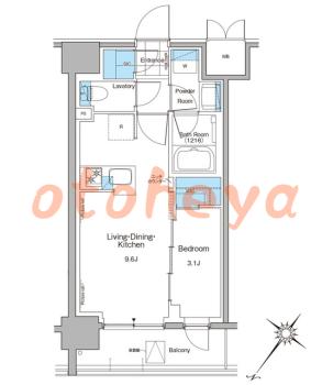 楽器可の賃貸物件 1 LDK 15.9万円の図面１