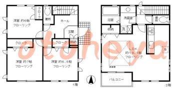 楽器可の賃貸物件 3 LDK 32万円の図面１