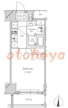 グランドピアノ可の賃貸物件 1 K 13万円の図面１
