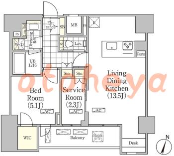 楽器可の賃貸物件 1 SLDK 24.7万円の図面１