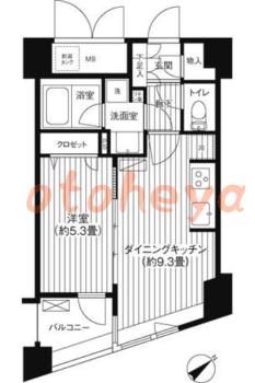 楽器可の賃貸物件 1 LDK 17.3万円の図面１