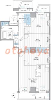 防音室のある楽器可 賃貸物件 3 LDK 38万円の図面１