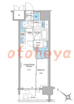 防音室のある楽器可 賃貸物件 1 LDK 17.5万円の図面１