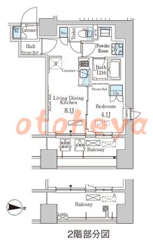 防音室のある楽器可 賃貸物件 1 LDK 19.8万円の図面１