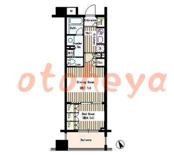 グランドピアノ可の賃貸物件 1 LDK 15万円の図面１
