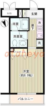 防音室のある楽器可 賃貸物件 1 K 10.8万円の図面１
