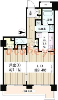 防音室のある楽器可 賃貸物件 1 LDK 15万円の図面１