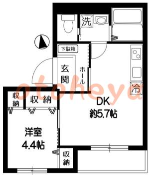 楽器可の賃貸物件 1 DK 11.6万円の図面１