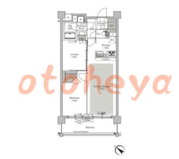 楽器可の賃貸物件 1 SLDK 21.3万円の図面１
