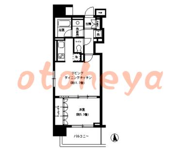 防音室のある楽器可 賃貸物件 1 LDK 19.8万円の図面１