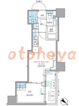 楽器可の賃貸物件 1 LDK 19.5万円の図面１